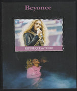 Chad 2017 Beyonce perf s/sheet containing 1 value unmounted mint. Note this item is privately produced and is offered purely on its thematic appeal. .