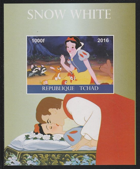 Chad 2016 Snow White imperf s/sheet containing 1 value unmounted mint. Note this item is privately produced and is offered purely on its thematic appeal. .