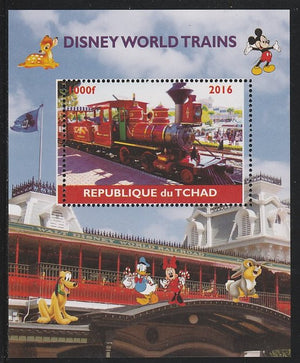 Chad 2016 Disneyworld Trains #1 perf s/sheet containing 1 value unmounted mint. Note this item is privately produced and is offered purely on its thematic appeal. .