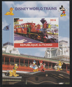 Chad 2016 Disneyworld Trains #1 imperf s/sheet containing 1 value unmounted mint. Note this item is privately produced and is offered purely on its thematic appeal. .