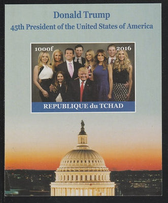 Chad 2016 Donald Trump imperf s/sheet containing 1 value unmounted mint. Note this item is privately produced and is offered purely on its thematic appeal. .