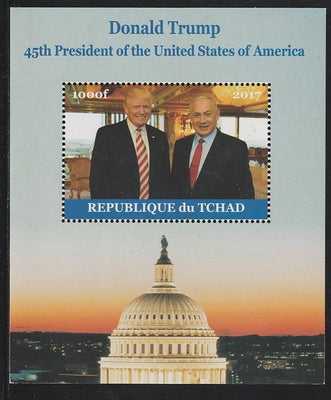Chad 2017 Donald Trump #2 (with B Netanyahu) perf s/sheet containing 1 value unmounted mint. Note this item is privately produced and is offered purely on its thematic appeal. .