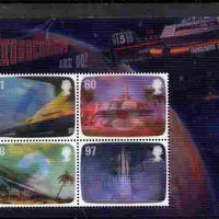 Great Britain 2011 Thunderbirds Are Go perf m/sheet in 3-dimensional format on gummed plastic card unmounted mint