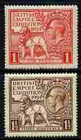 Great Britain 1924 KG5 Wembley Exhibition set of 2 well centred and unmounted mint, SG 430-31