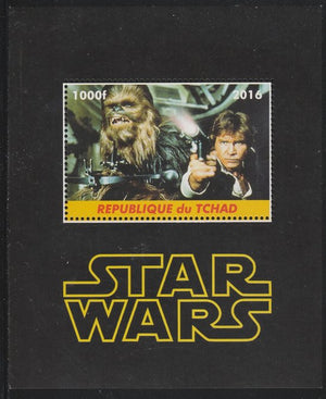 Chad 2016 Star Wars perf s/sheet containing 1 value unmounted mint. Note this item is privately produced and is offered purely on its thematic appeal. .