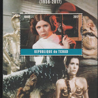 Chad 2017 Carrie Fisher perf s/sheet containing 1 value unmounted mint. Note this item is privately produced and is offered purely on its thematic appeal. .