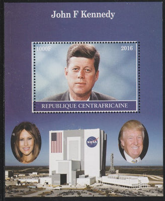Central African Republic 2016 John F Kennedy #2 perf s/sheet containing 1 value unmounted mint. Note this item is privately produced and is offered purely on its thematic appeal