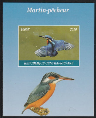Central African Republic 2016 Kingfisher imperf s/sheet containing 1 value unmounted mint. Note this item is privately produced and is offered purely on its thematic appeal