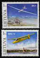 Lithuania 2003 Aviation - Gliders perf set of 2 unmounted mint, SG 822-23