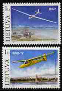 Lithuania 2003 Aviation - Gliders perf set of 2 unmounted mint, SG 822-23