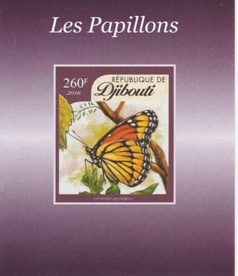 Djibouti 2016 Butterflies #3 imperf deluxe sheet unmounted mint. Note this item is privately produced and is offered purely on its thematic appeal