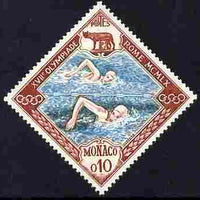 Monaco 1960 Olympic Games 10c SWimming Diamond shaped unmounted mint SG 693