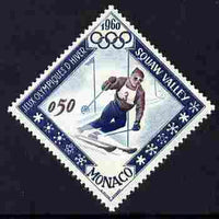 Monaco 1960 Olympic Games 50c Skiing Diamond shaped unmounted mint SG 697