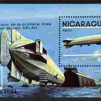 Nicaragua 1984 75th Anniversary of First Zeppelin Flight perf m/sheet with Hamburg 1984 imprint unmounted mint