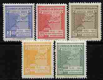 Bolivia 1945 Panagra Airways perf set of 5 unmounted mint, SG 433-37