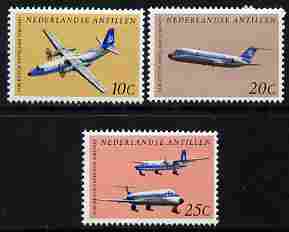 Netherlands Antilles 1968 Dutch Antillean Airlines perf set of 3 unmounted mint SG 510-12