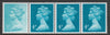 Great Britain 1981 Readers Digest multi-value coil strip of 4 (1/2p, 4p, 4p, 4p) with variety on 1/2d - Large background disturbance above Crown unmounted mint