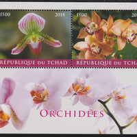 Chad 2018 Orchids perf sheetlet containing 2 values unmounted mint. Note this item is privately produced and is offered purely on its thematic appeal. .