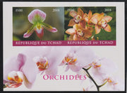 Chad 2018 Orchids imperf sheetlet containing 2 values unmounted mint. Note this item is privately produced and is offered purely on its thematic appeal. .