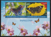 Chad 2018 Butterflies perf sheetlet containing 2 values unmounted mint. Note this item is privately produced and is offered purely on its thematic appeal. .