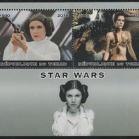 Chad 2018 Star Wars perf sheetlet containing 2 values unmounted mint. Note this item is privately produced and is offered purely on its thematic appeal. .