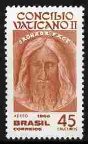 Brazil 1966 Second Vatican Council (The Sacred Face) 45cr unmounted mint SG 1140