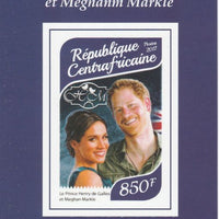 Central African Republic 2017 Prince Harry & Meghan #1 imperf deluxe sheet unmounted mint. Note this item is privately produced and is offered purely on its thematic appeal. Note this item is privately produced and is offered pure……Details Below