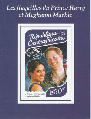 Central African Republic 2017 Prince Harry & Meghan #1 imperf deluxe sheet unmounted mint. Note this item is privately produced and is offered purely on its thematic appeal. Note this item is privately produced and is offered pure……Details Below