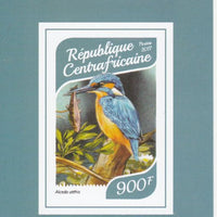 Central African Republic 2017 Birds - Kingfishers #4 imperf deluxe sheet unmounted mint. Note this item is privately produced and is offered purely on its thematic appeal.