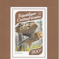 Central African Republic 2017 Owls #1 imperf deluxe sheet unmounted mint. Note this item is privately produced and is offered purely on its thematic appeal.