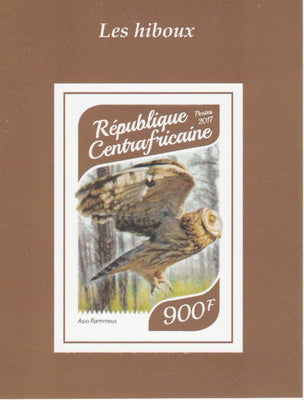 Central African Republic 2017 Owls #1 imperf deluxe sheet unmounted mint. Note this item is privately produced and is offered purely on its thematic appeal.