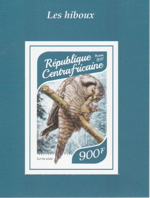 Central African Republic 2017 Owls #2 imperf deluxe sheet unmounted mint. Note this item is privately produced and is offered purely on its thematic appeal.