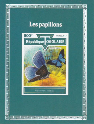 Togo 2017 Butterflies #1 imperf deluxe sheet unmounted mint. Note this item is privately produced and is offered purely on its thematic appeal.