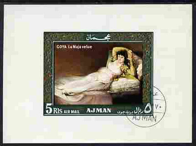 Ajman 1969 The Clothed Maya by Goya 5R imperf individual m/sheet fine cto used Michel BL119