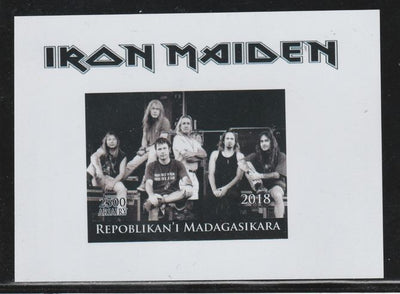 Madagascar 2018 Iron Maiden imperf souvenir sheet unmounted mint. Note this item is privately produced and is offered purely on its thematic appeal.