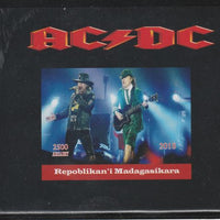 Madagascar 2018 AC-DC imperf souvenir sheet unmounted mint. Note this item is privately produced and is offered purely on its thematic appeal.