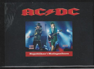 Madagascar 2018 AC-DC imperf souvenir sheet unmounted mint. Note this item is privately produced and is offered purely on its thematic appeal.