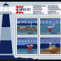 Canada 1986 Lighthouses - 2nd series perf m/sheet with Capex imprint unmounted mint, SG MS 1180