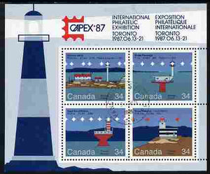 Canada 1986 Lighthouses - 2nd series perf m/sheet with Capex imprint cds used, SG MS 1180