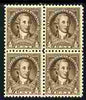United States 1932 Washington 1/2c sepia block of 4 unmounted mint SG 704
