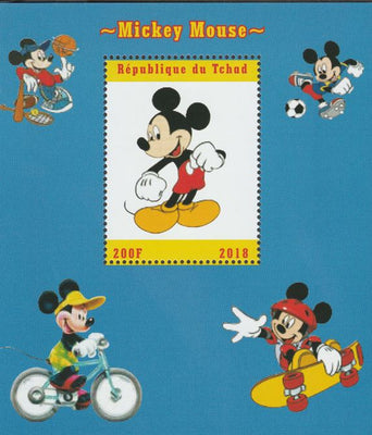 Chad 2018 Mickey Mouse perf souvenir sheet unmounted mint. Note this item is privately produced and is offered purely on its thematic appeal.