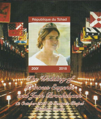 Chad 2018 Royal Wedding - Princess Eugenie #2 imperf souvenir sheet unmounted mint. Note this item is privately produced and is offered purely on its thematic appeal.