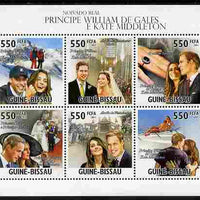 Guinea - Bissau 2011 Royal Engagement - William & Kate perf sheetlet containing 6 values unmounted mint