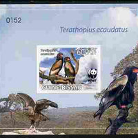 Guinea - Bissau 2011 WWF - Bateleur Eagle imperf individual deluxe s/sheet #2 on thin card