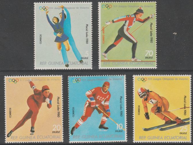 Equatorial Guinea 1978 Lake Placid Olympic Winter Games perf set of 5 unmounted mint Mi 1308-1312