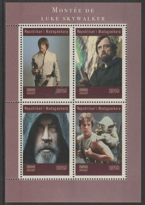 Madagascar 2019 Rise of Luke Skywalker perf sheet containing 4 values unmounted mint.