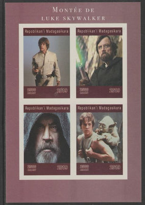 Madagascar 2019 Rise of Luke Skywalker imperf sheet containing 4 values unmounted mint.