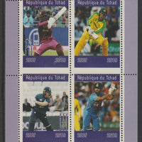 Chad 2019 Cricket World Cup perf sheet containing 4 values unmounted mint.