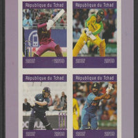 Chad 2019 Cricket World Cup imperf sheet containing 4 values unmounted mint.