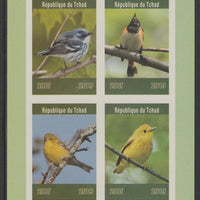 Chad 2019 Birds - Warblers imperf sheet containing 4 values unmounted mint.